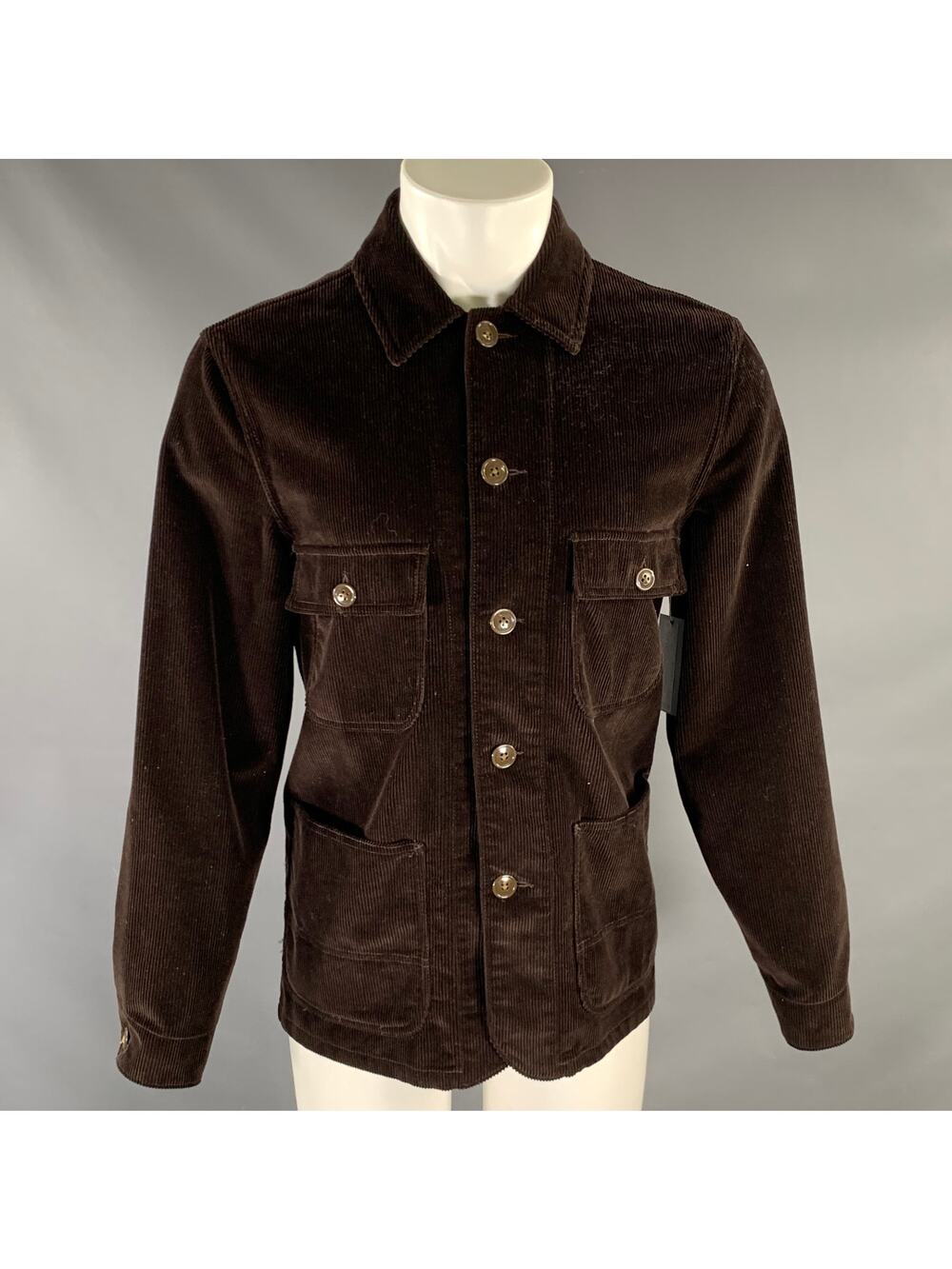 WALLACE & BARNES Size S Brown Corduroy Cotton Fisherman Coat